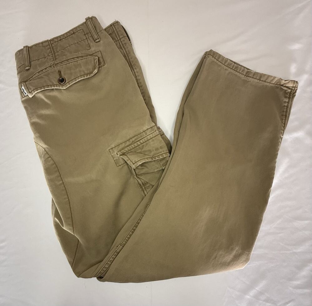 Levi's Men's 36W Beige Cargo Pants Cotton Canvas Straight Leg Pockets